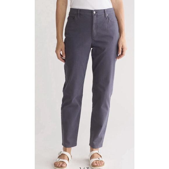 Eileen Fisher Denim - Eileen Fisher Women’s High-Waist Slim Leg Jeans Dark Gray – Size 8